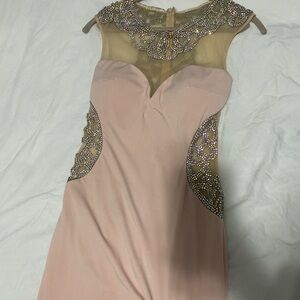 Elegant Pink Embellished Dress
